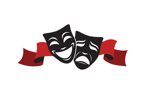 Logo de masques rouge et noir
